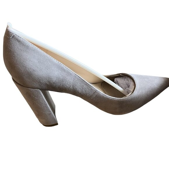 Marc Fisher Womens Gray Suede‎ Leather Block Heel Shoe Size 9 - Picture 5 of 8